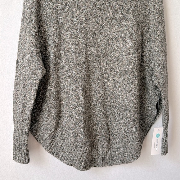 Stitchfix Poncho Sweater NWT Leo & Nicole Womens XS Grey Soft Cozy Knit Pullover - Picture 6 of 15